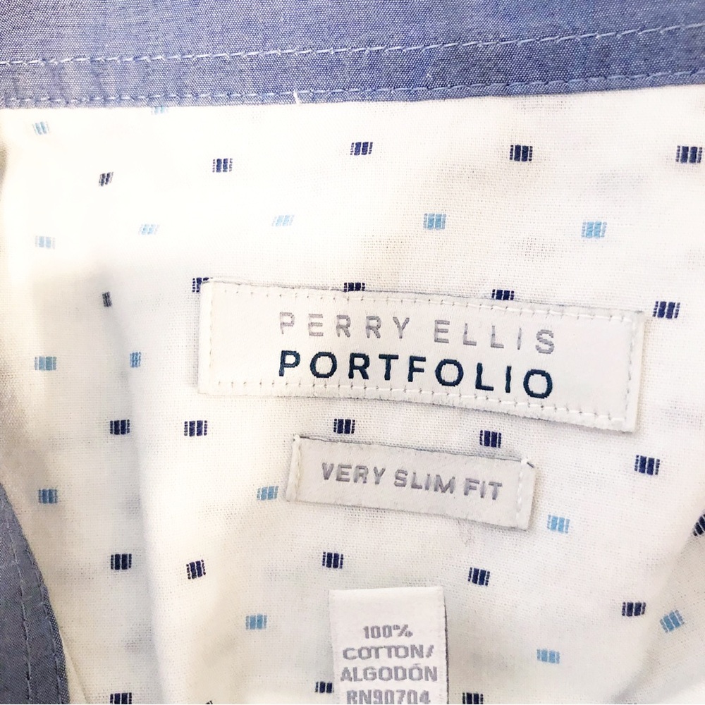 Perry Ellis Portfolio Very Slim Fit LS Button Front Shirt - Picture 3 of 5